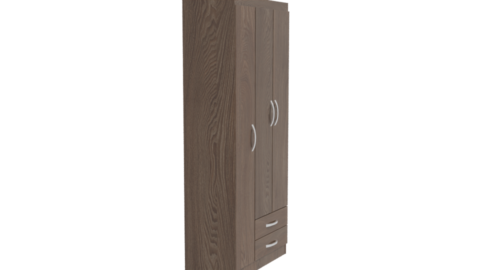 Stylish Wooden Wardrobe Model - Professional 3D Model Render 9