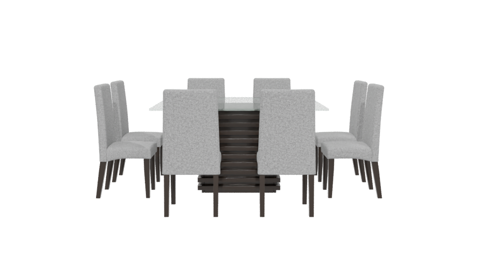 Stylish Glass Top Dining Set - Professional 3D Model Render 5