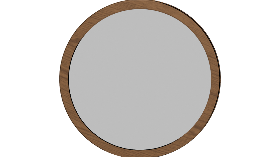 Stylish Round Wooden Mirror 3D - Professional 3D Model Render 11