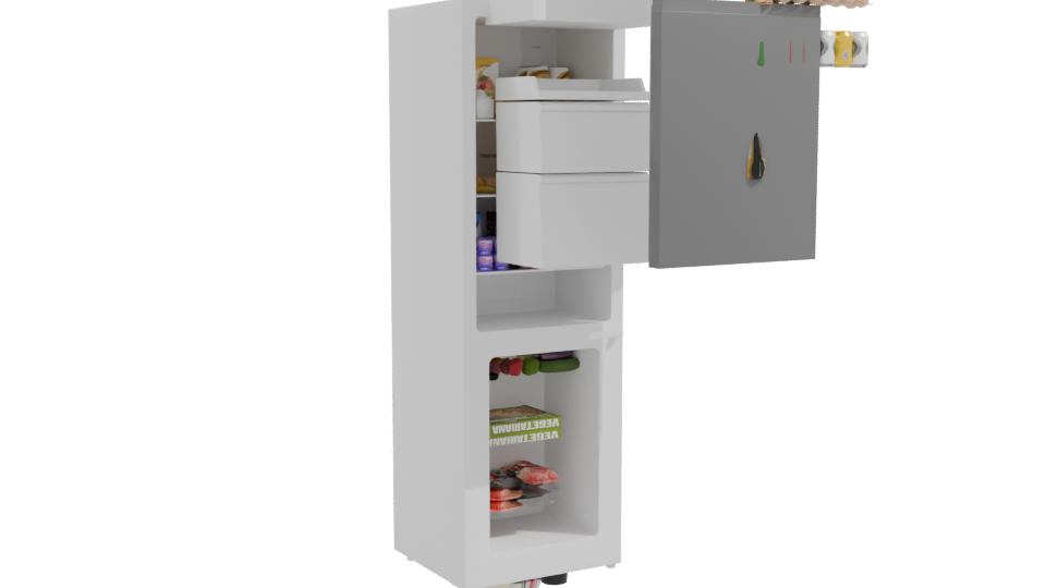 Stylish Stainless Steel Refrigerator 3D - Professional 3D Model Render 10