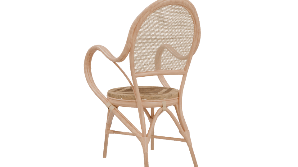 Elegant Wicker Dining Chair 3D Model - Professional 3D Model Render 4