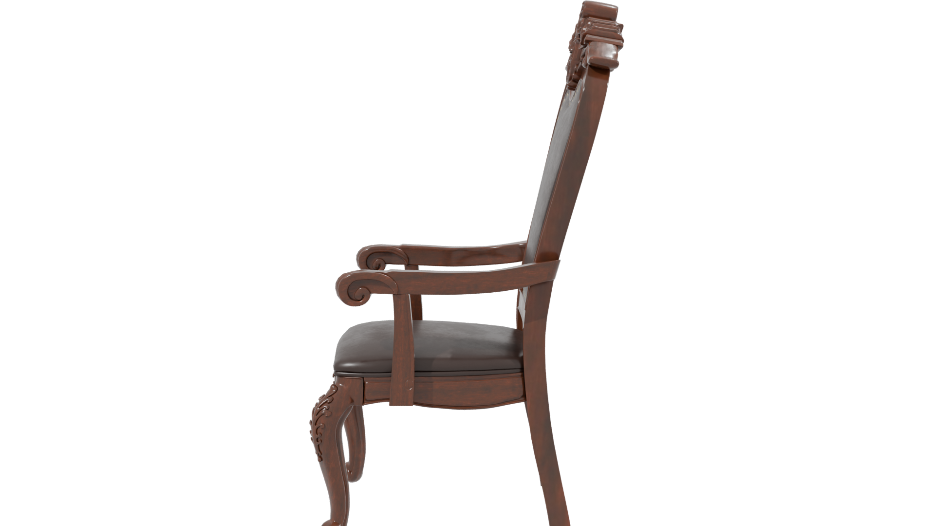 Vintage Ornate Wooden Chair 3D - Professional 3D Model Render 2