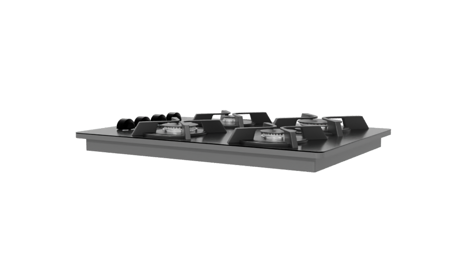 Sleek Gas Cooktop 3D Model - Professional 3D Model Render 6