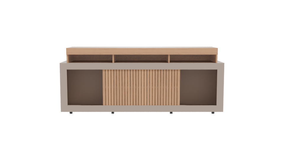 Contemporary Wooden Storage Console 3D Model - Professional 3D Model Render 11