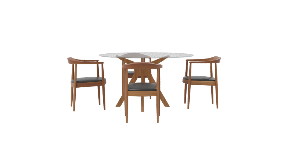 Stylish Modern Dining Table and Chair Set 3D Model - Professional 3D Model Render 8