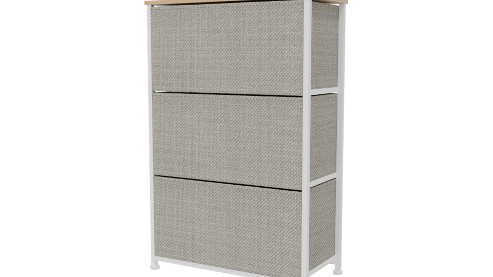 Modern 3-Drawer Chest 3D Model - Professional 3D Model Render 6