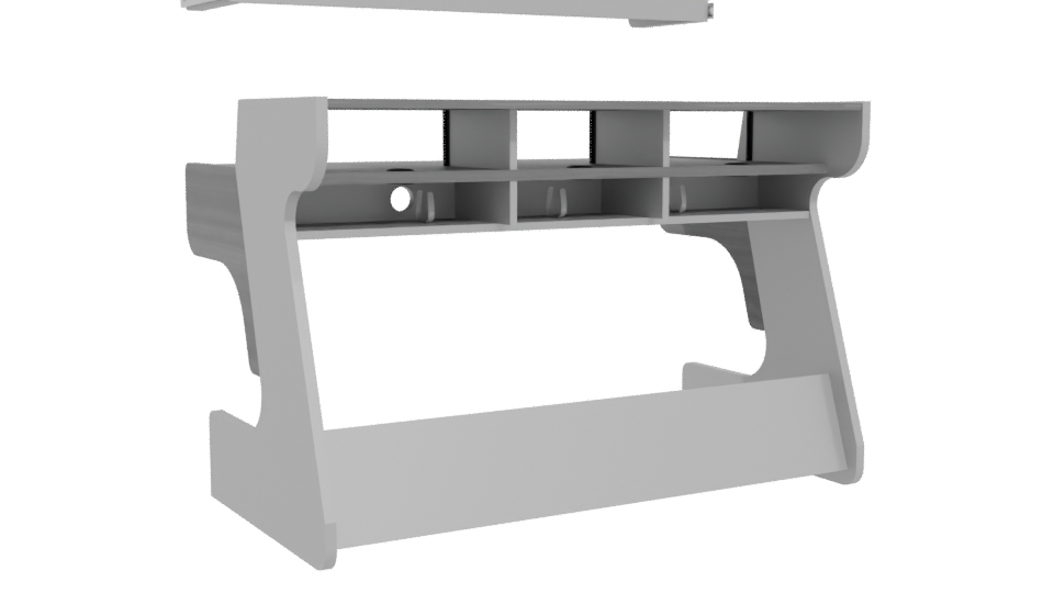 Minimalist Office Desk Model - Professional 3D Model Render 4