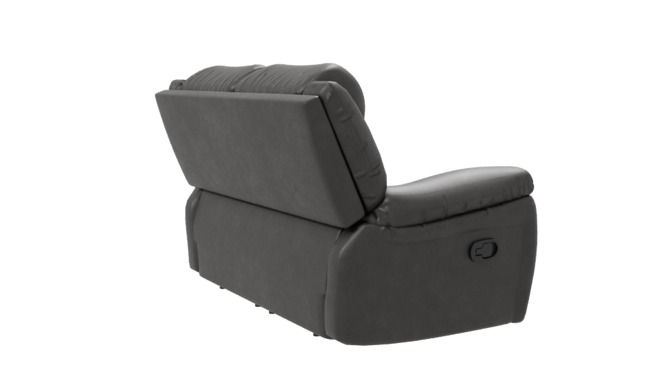 Stylish Black Reclining Couch Model - Professional 3D Model Render 7