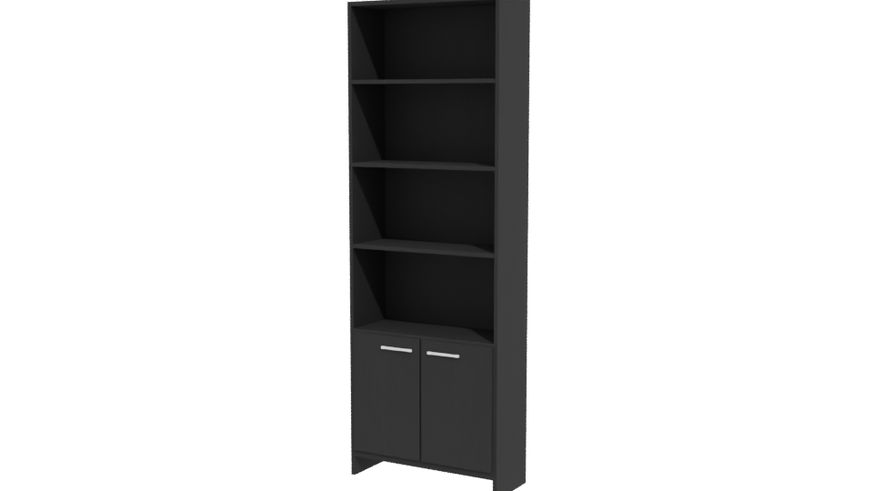 Modern Black Bookshelf 3D Model - Professional 3D Model Render 12