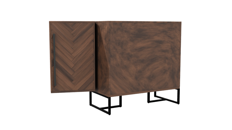 Rustic Wood Cabinet 3D Model - Professional 3D Model Render 4