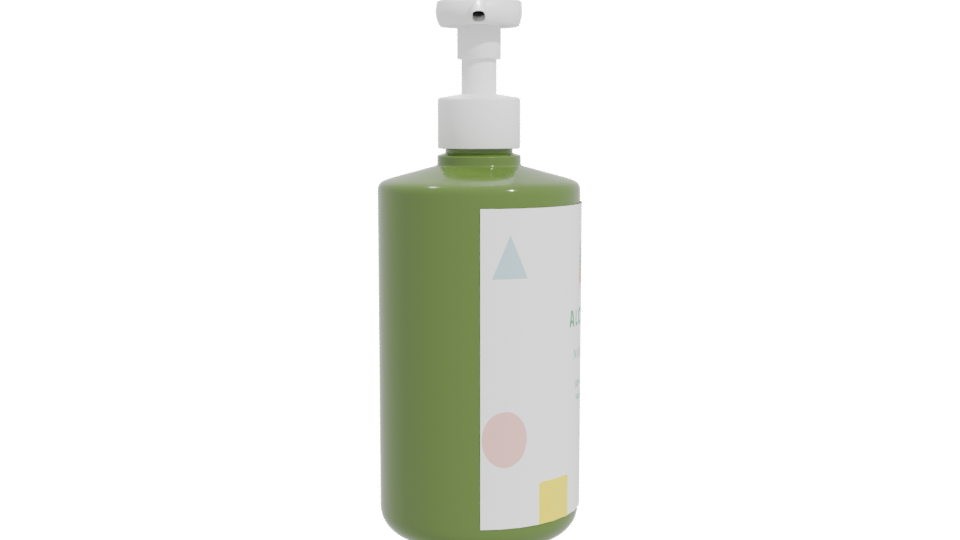 Stylish Green Pump Bottle 3D - Professional 3D Model Render 11
