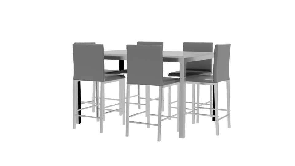 Stylish Modern Dining Table Set - Professional 3D Model Render 12
