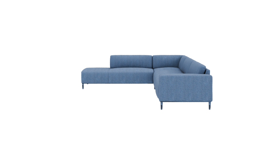 Contemporary L-Shaped Fabric Sofa 3D Model - Professional 3D Model Render 2