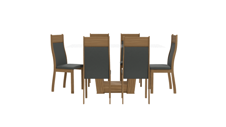 Elegant Modern Dining Table with Chairs 3D Model - Professional 3D Model Render 11