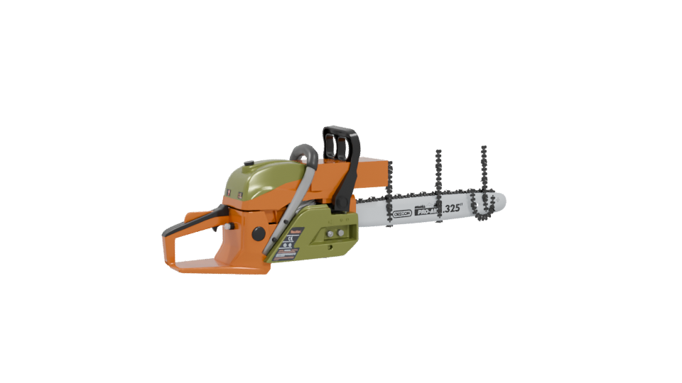 Realistic Chain Saw 3D Model - Professional 3D Model Render 4