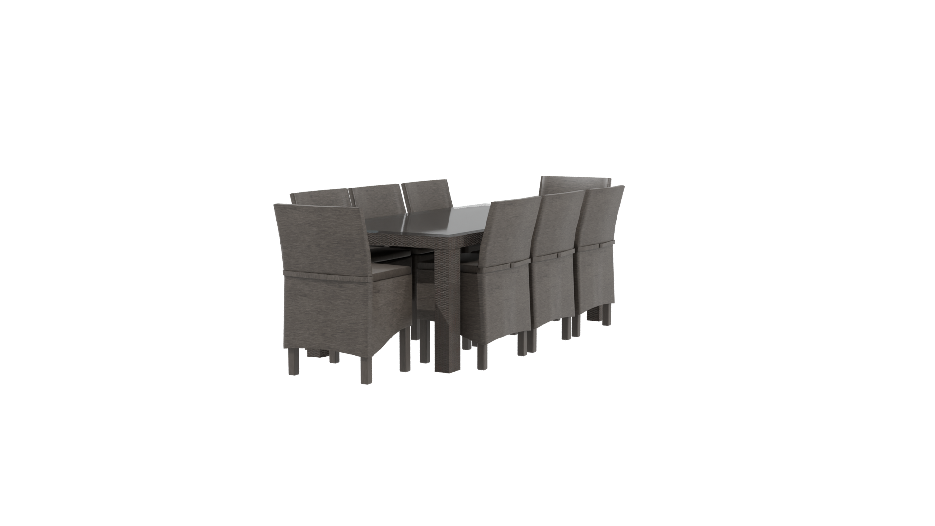 Modern Outdoor Dining Table Set 3D - Professional 3D Model Render 12