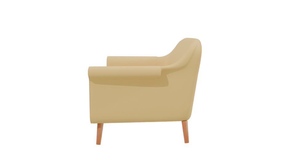 Stylish Minimalist Two-Seat Sofa 3D Model - Professional 3D Model Render 2