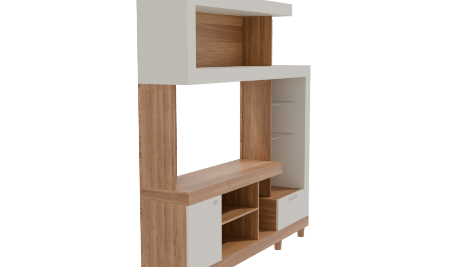 Contemporary Wooden TV Unit 3D - Professional 3D Model Render 9