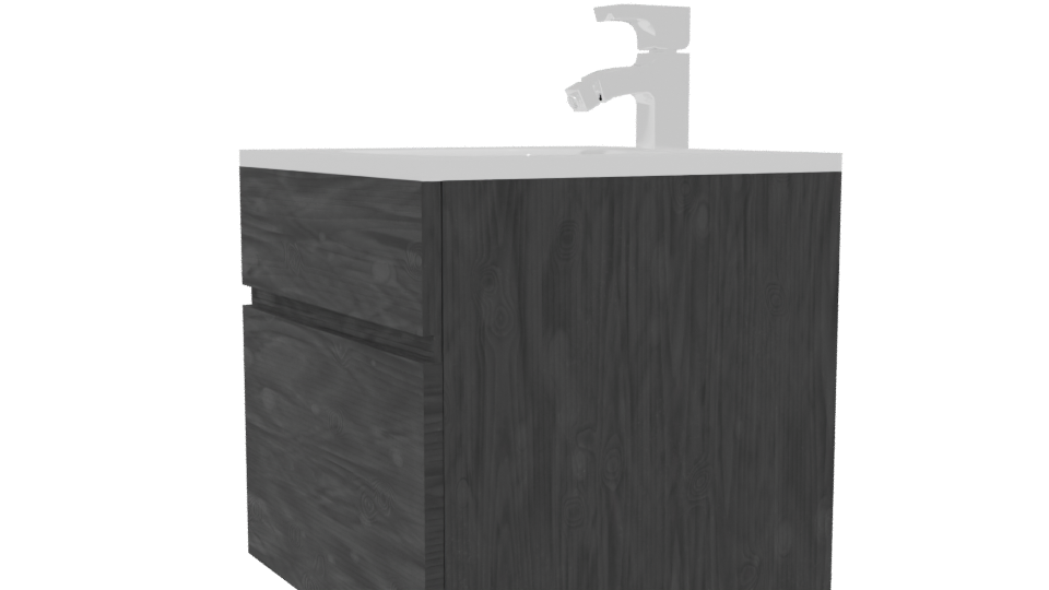 Modern Square Bathroom Sink - Professional 3D Model Render 13