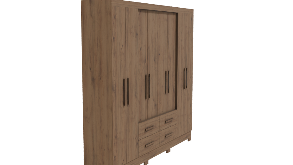 Contemporary Wooden Storage Cabinet 3D - Professional 3D Model Render 9