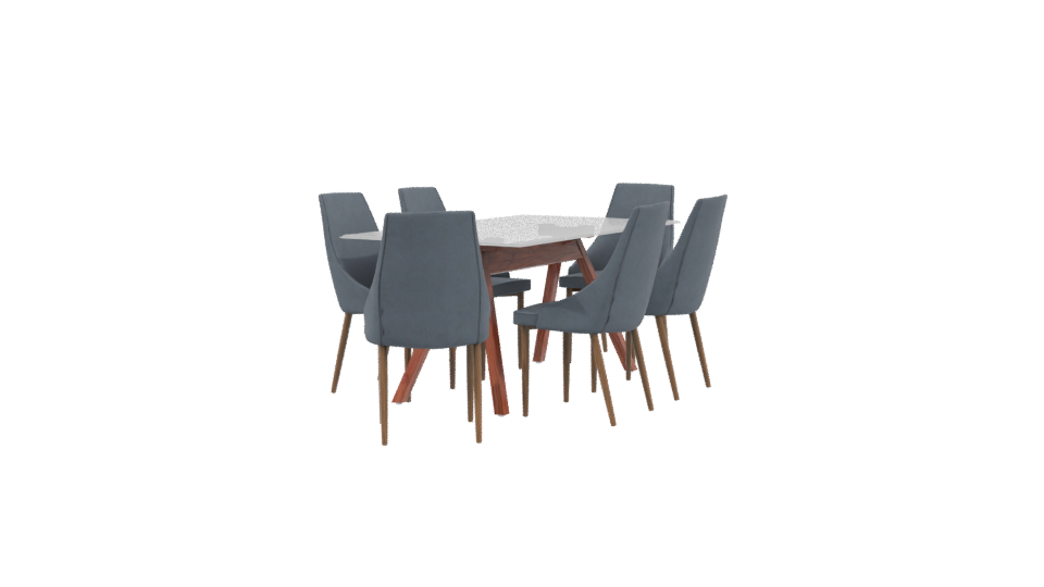 Stylish Dining Table Set 3D - Professional 3D Model Render 3