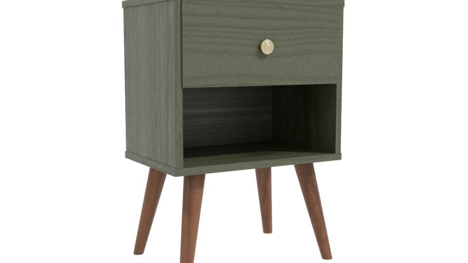 Stylish Wooden Nightstand 3D - Professional 3D Model Render 10
