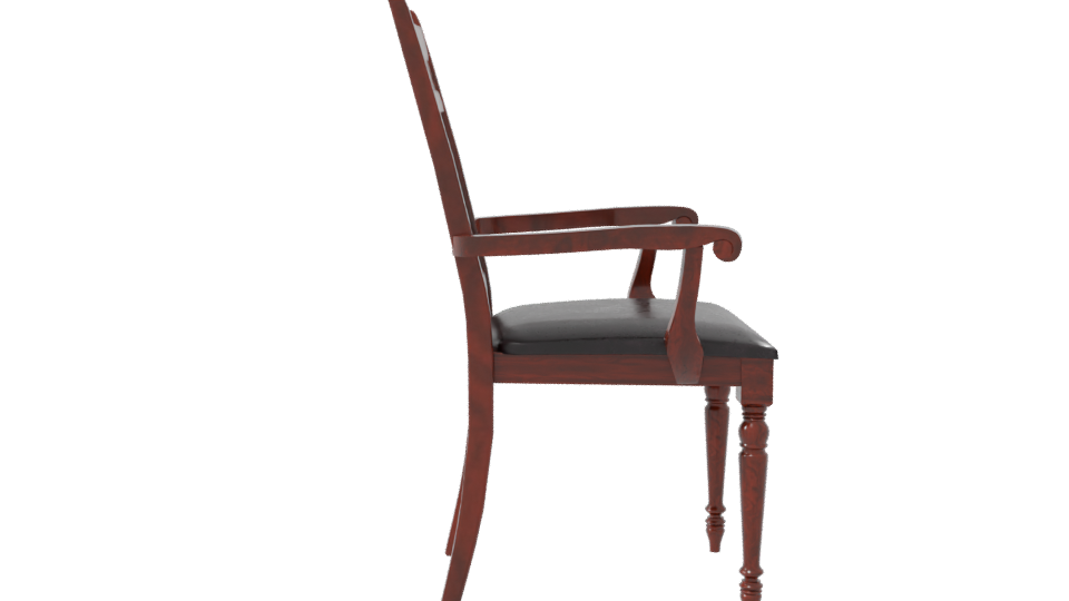 Elegant Wooden Armchair 3D Model - Professional 3D Model Render 8