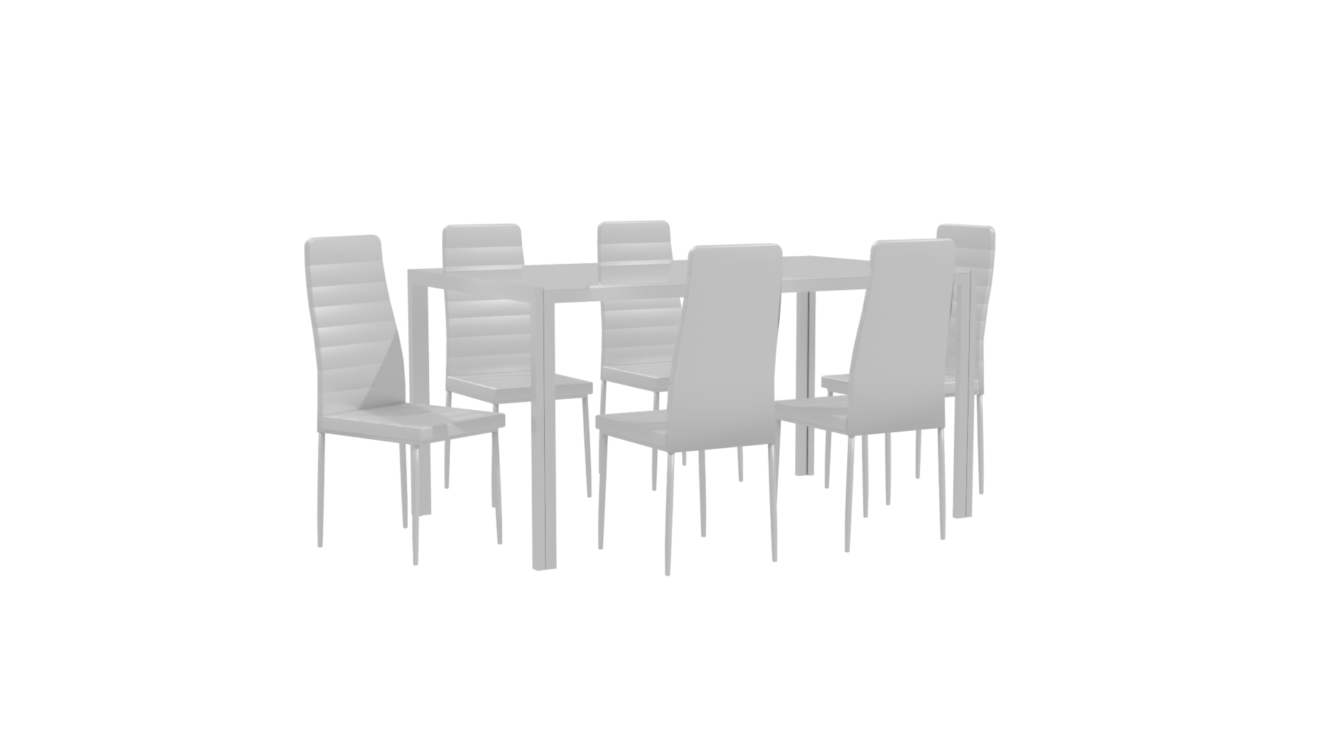 Modern Dining Table and Chairs - Professional 3D Model Render 10