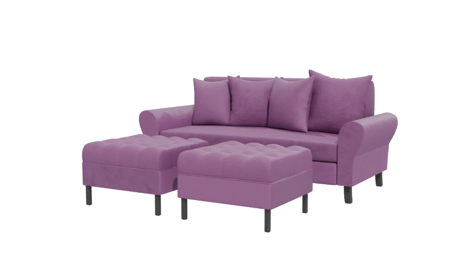 Stylish Purple Sofa 3D Model - Professional 3D Model Render 12