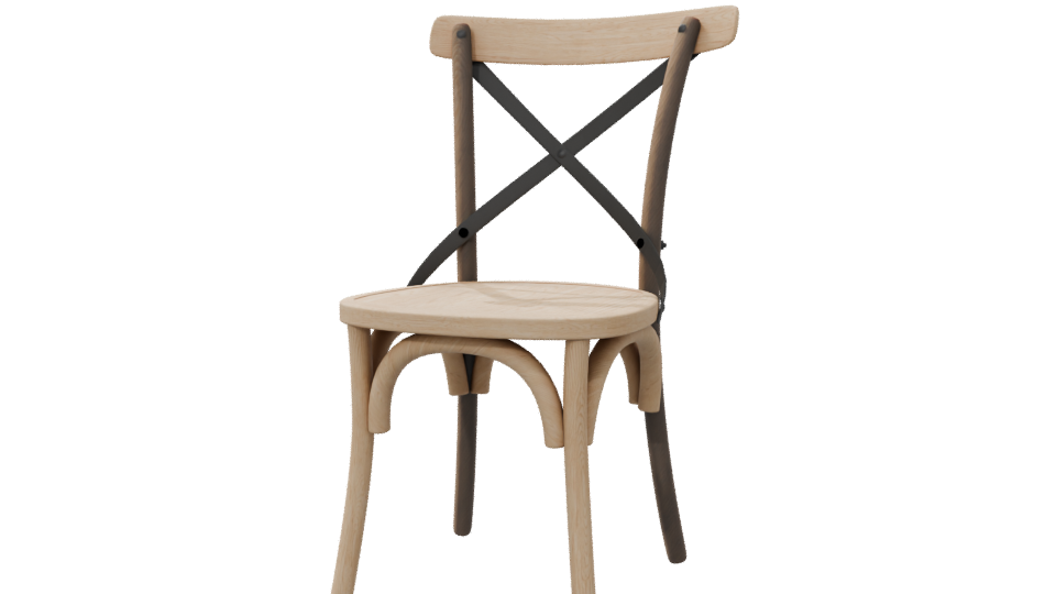 Classic Wooden Dining Chair Model - Professional 3D Model Render 6