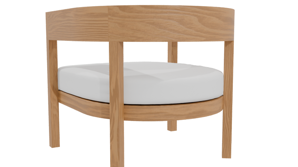 Stylish Wooden Armchair 3D - Professional 3D Model Render 4