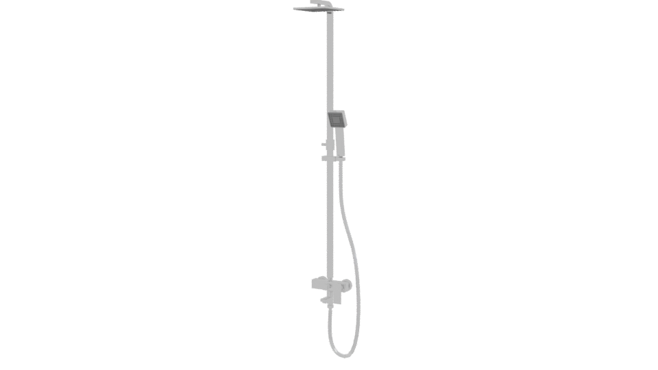 Chrome Shower Column 3D Model - Professional 3D Model Render 12