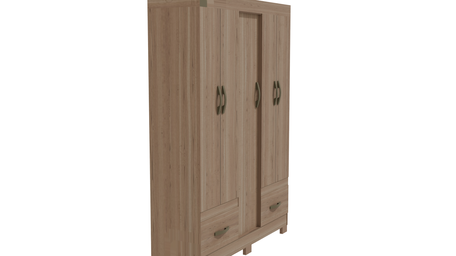 Stylish Wooden Wardrobe 3D - Professional 3D Model Render 9