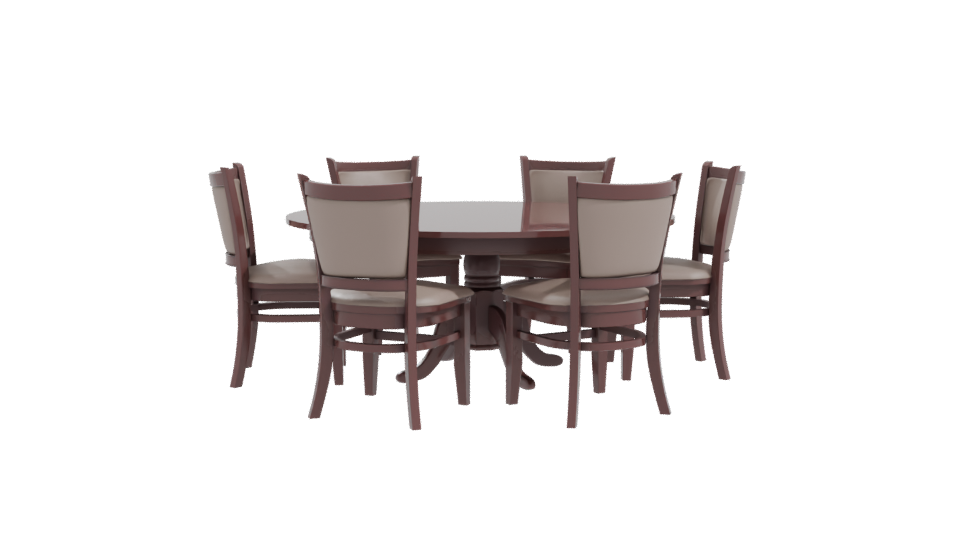 Elegant Round Dining Table with Chairs 3D Model - Professional 3D Model Render 10