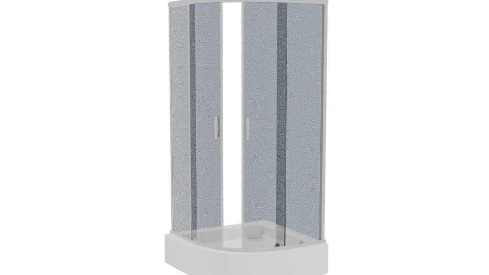 Elegant Corner Shower Unit 3D - Professional 3D Model Render 4