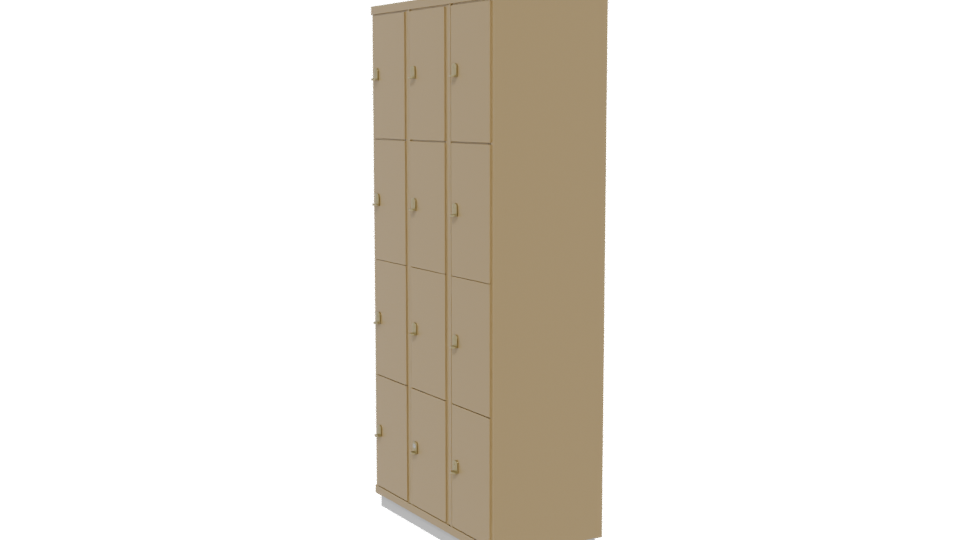 Stylish Metal Storage Locker 3D - Professional 3D Model Render 13
