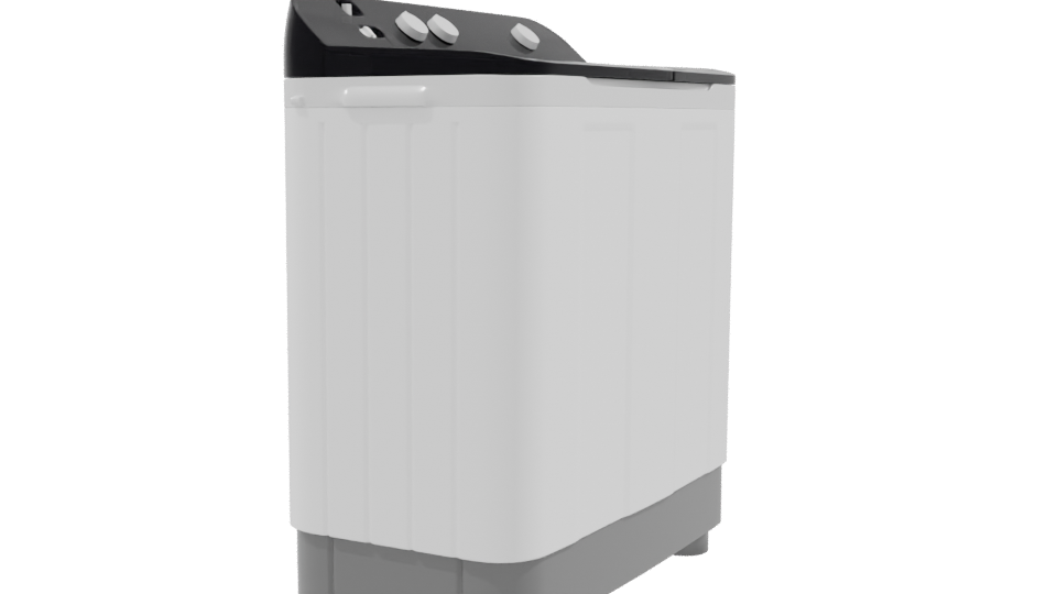 Compact Twin Tub Washing Machine 3D - Professional 3D Model Render 9
