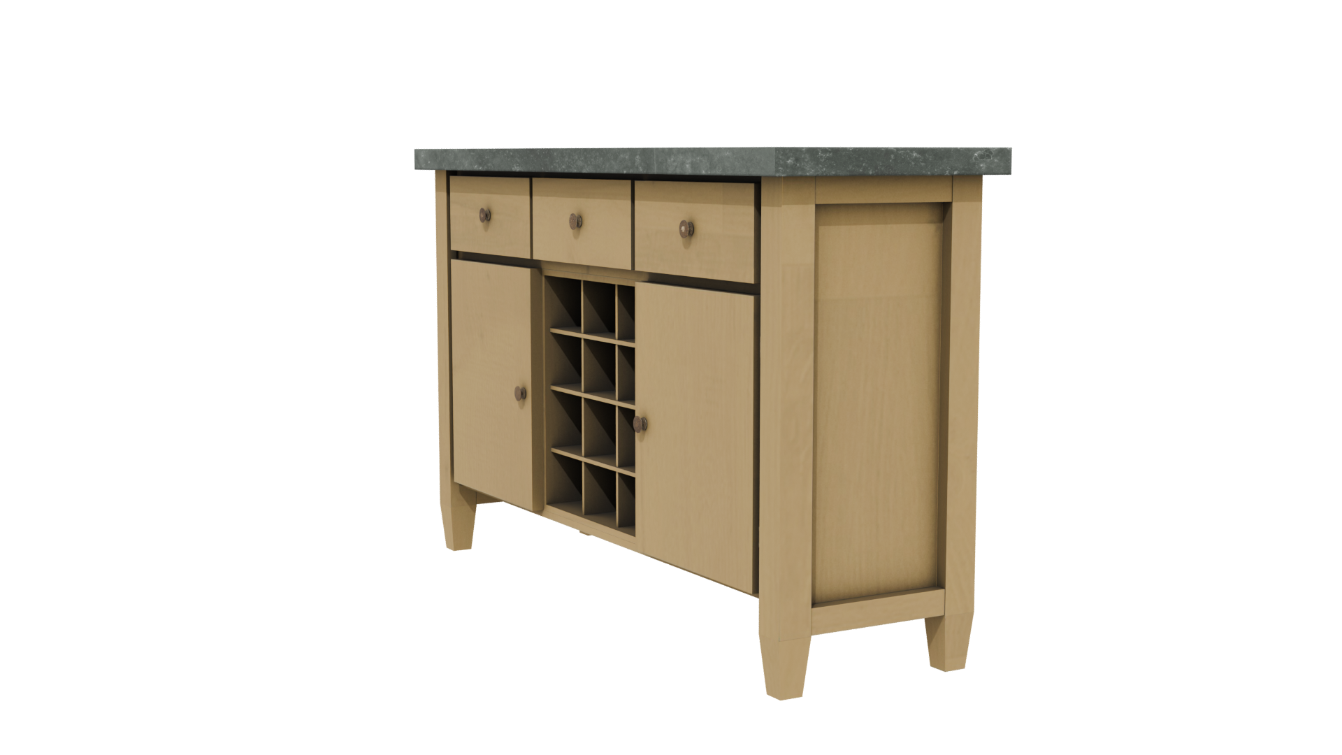 Stylish Wooden Sideboard 3D Model - Professional 3D Model Render 13