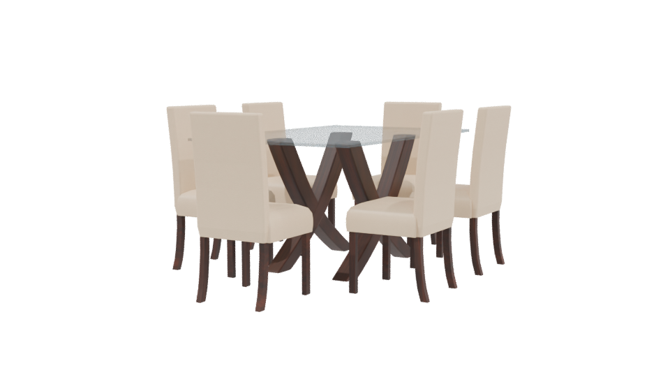 Elegant Modern Dining Table Set - Professional 3D Model Render 3
