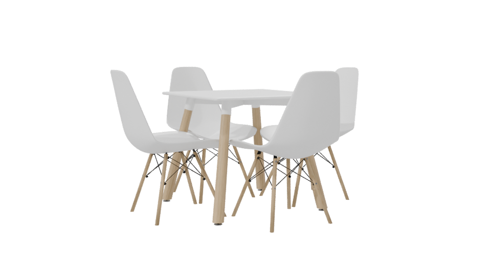 Stylish Minimalist Dining Set 3D - Professional 3D Model Render 7