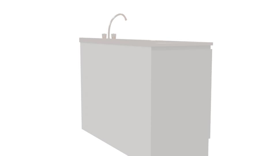 Minimalist Kitchen Sink Unit 3D - Professional 3D Model Render 7