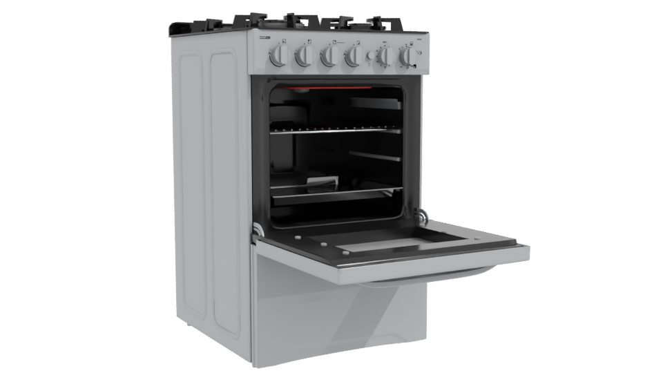 Sleek Stainless Steel Gas Range Oven 3D Model - Professional 3D Model Render 10
