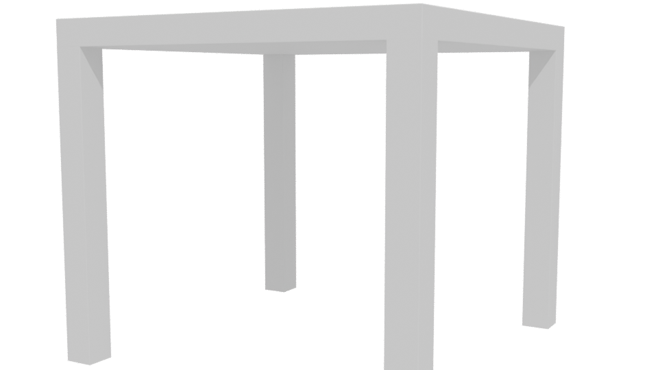 Sleek Minimalist White Dining Table 3D Model - Professional 3D Model Render 12