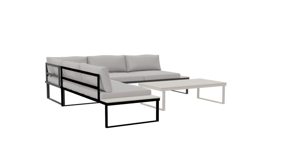 Contemporary Outdoor Seating Set 3D - Professional 3D Model Render 7