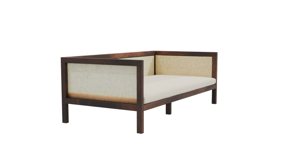 Stylish Wooden Sofa 3D Model - Professional 3D Model Render 9