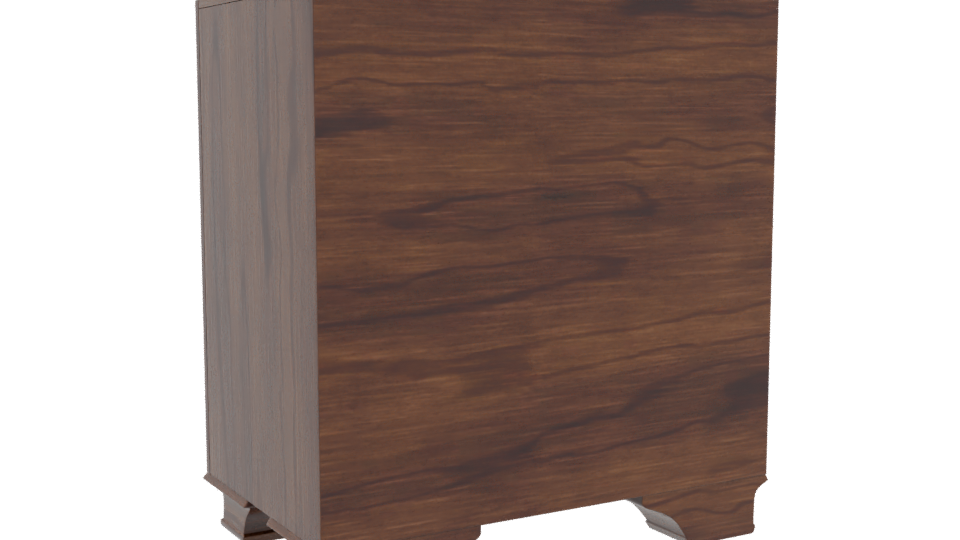 Classic Wooden Nightstand Model - Professional 3D Model Render 4