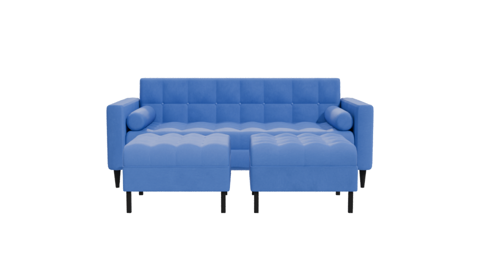Retro Blue Sofa 3D Model - Professional 3D Model Render 11