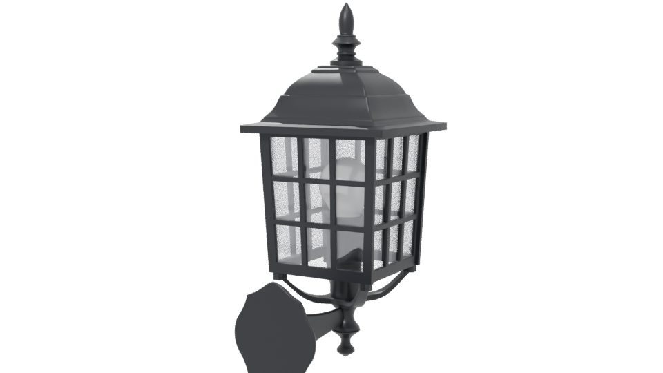 Black Wall Lantern 3D Model - Professional 3D Model Render 6