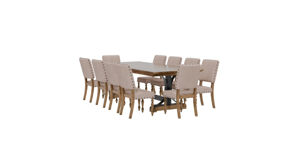 Elegant Dining Table with Chairs 3D - Professional 3D Model Render 13
