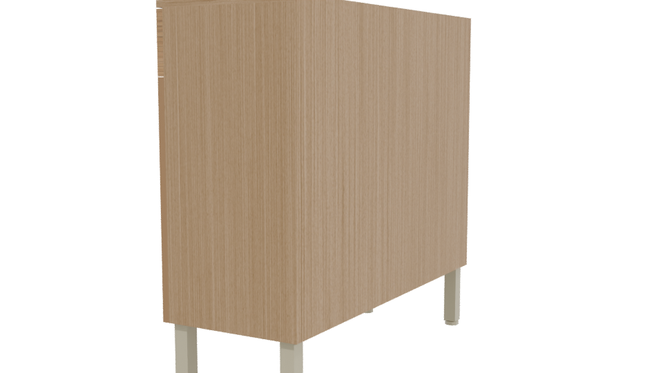 Stylish Wooden Storage Cabinet 3D - Professional 3D Model Render 3
